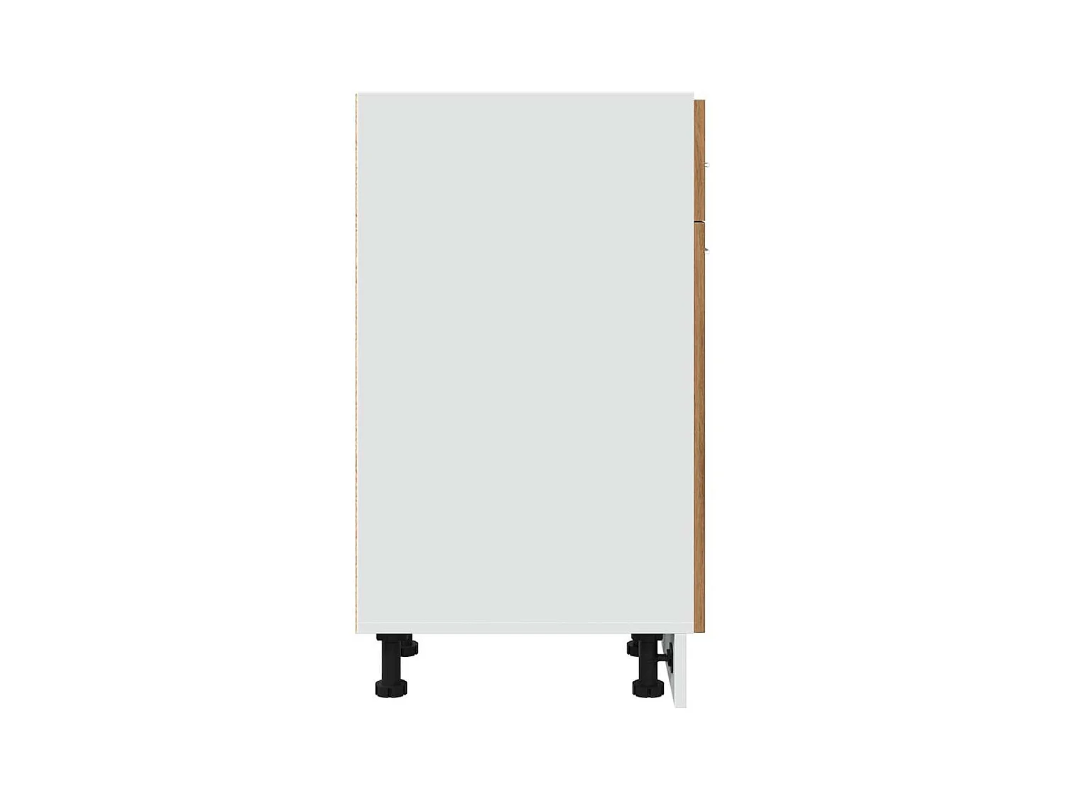 Mobiletto da terra in rovere fatto a mano con cassetto