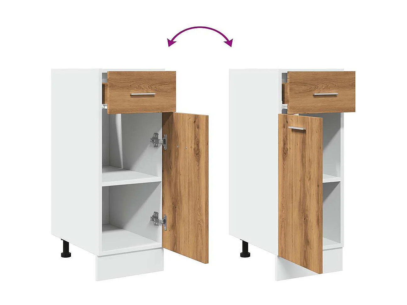 Armoire de plancher à tiroir chêne artisanal