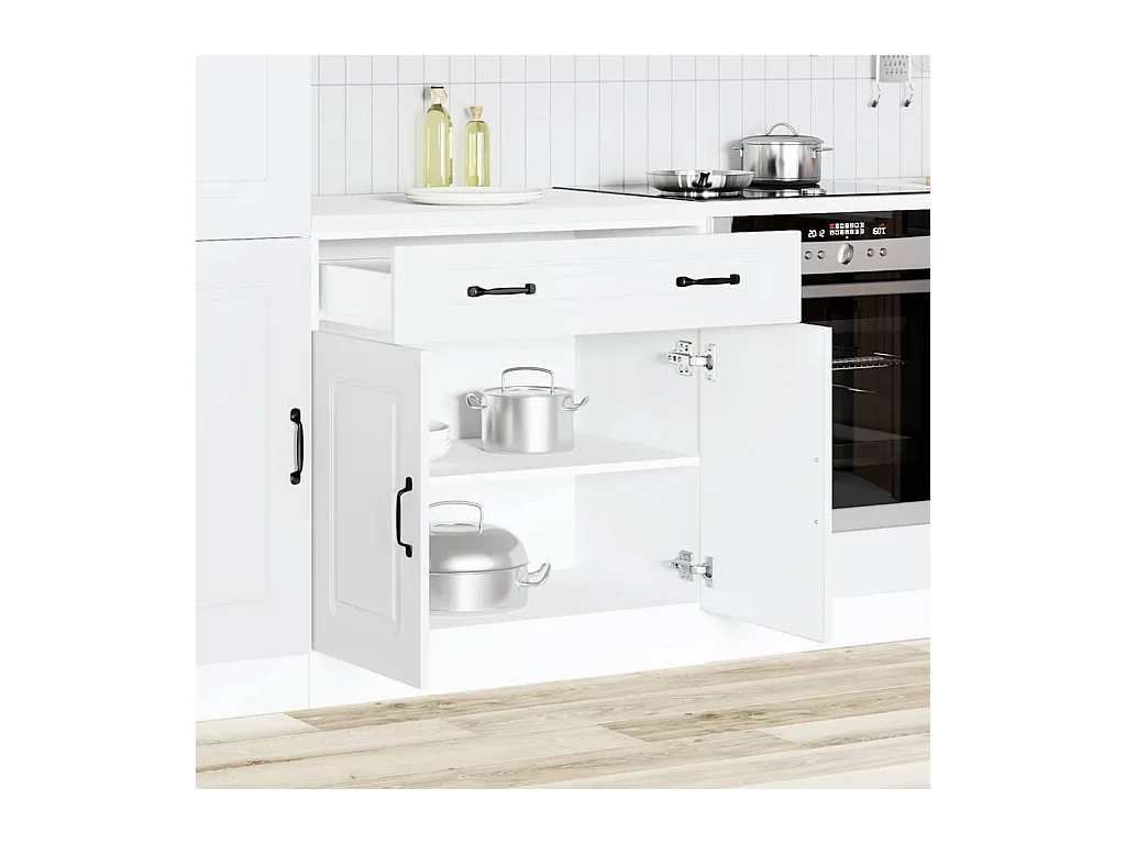 Armoire de cuisine blanc bois d'ingénierie