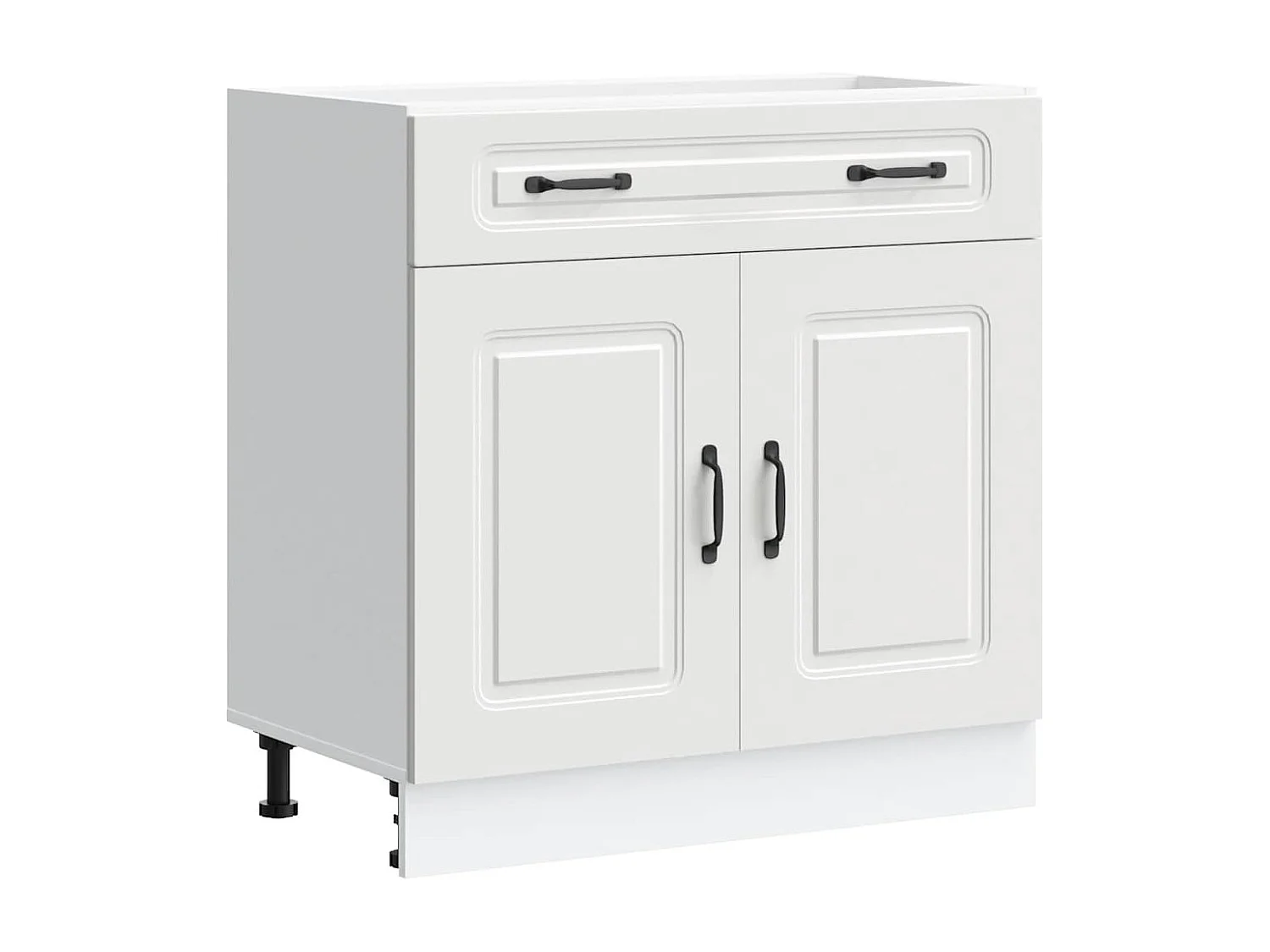 Kalmar witte keukenkast van bewerkt hout