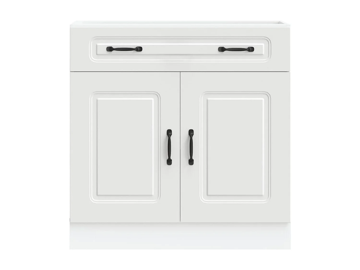 Kalmar witte keukenkast van bewerkt hout