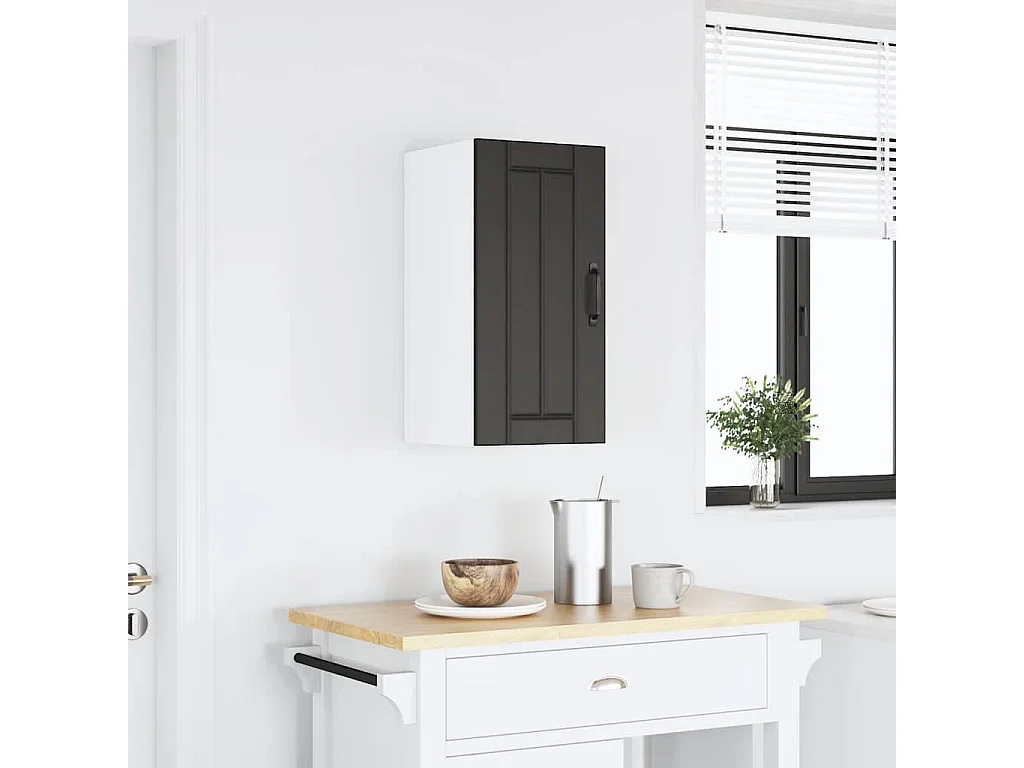 Armoire murale de cuisine noir bois d'ingénierie