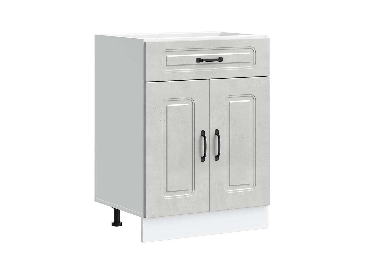 Armoire de cuisine gris béton bois d'ingénierie