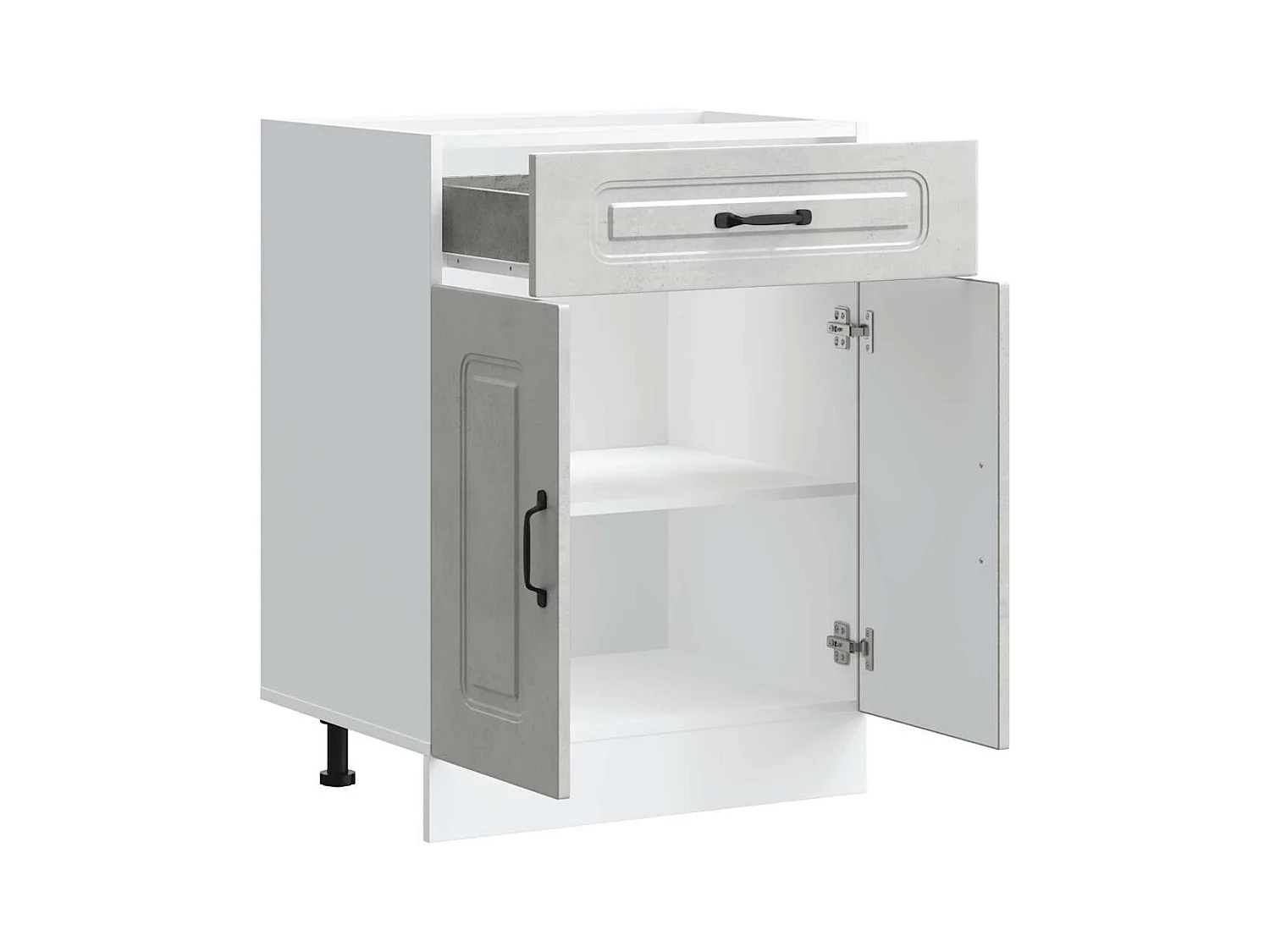 Armoire de cuisine gris béton bois d'ingénierie