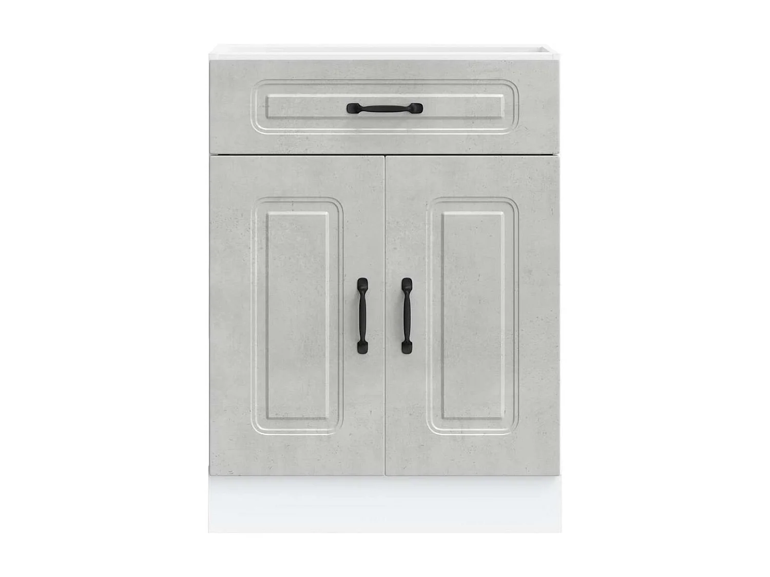 Armoire de cuisine gris béton bois d'ingénierie