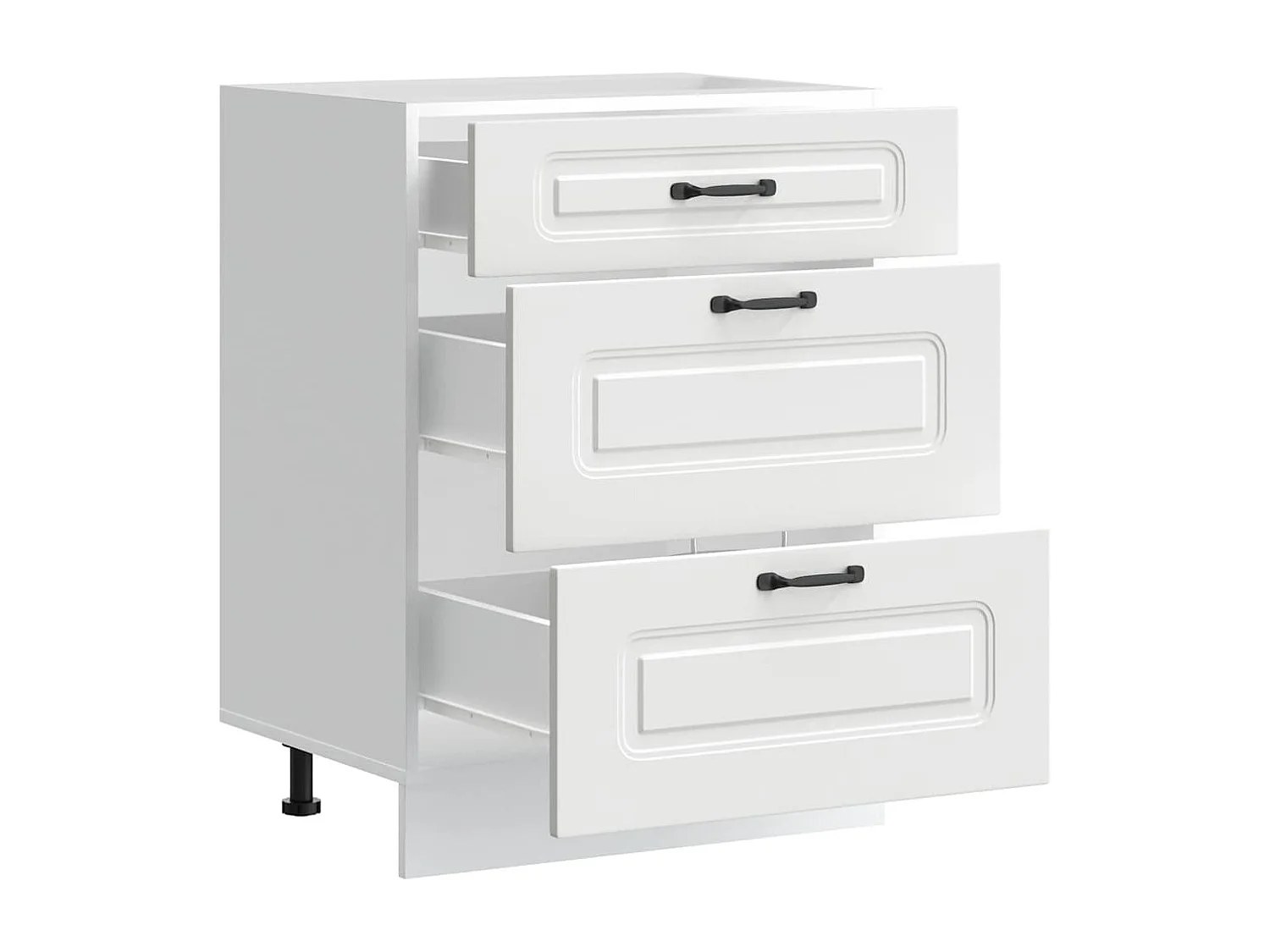 Gabinete de cocina de madera de ingeniería blanca