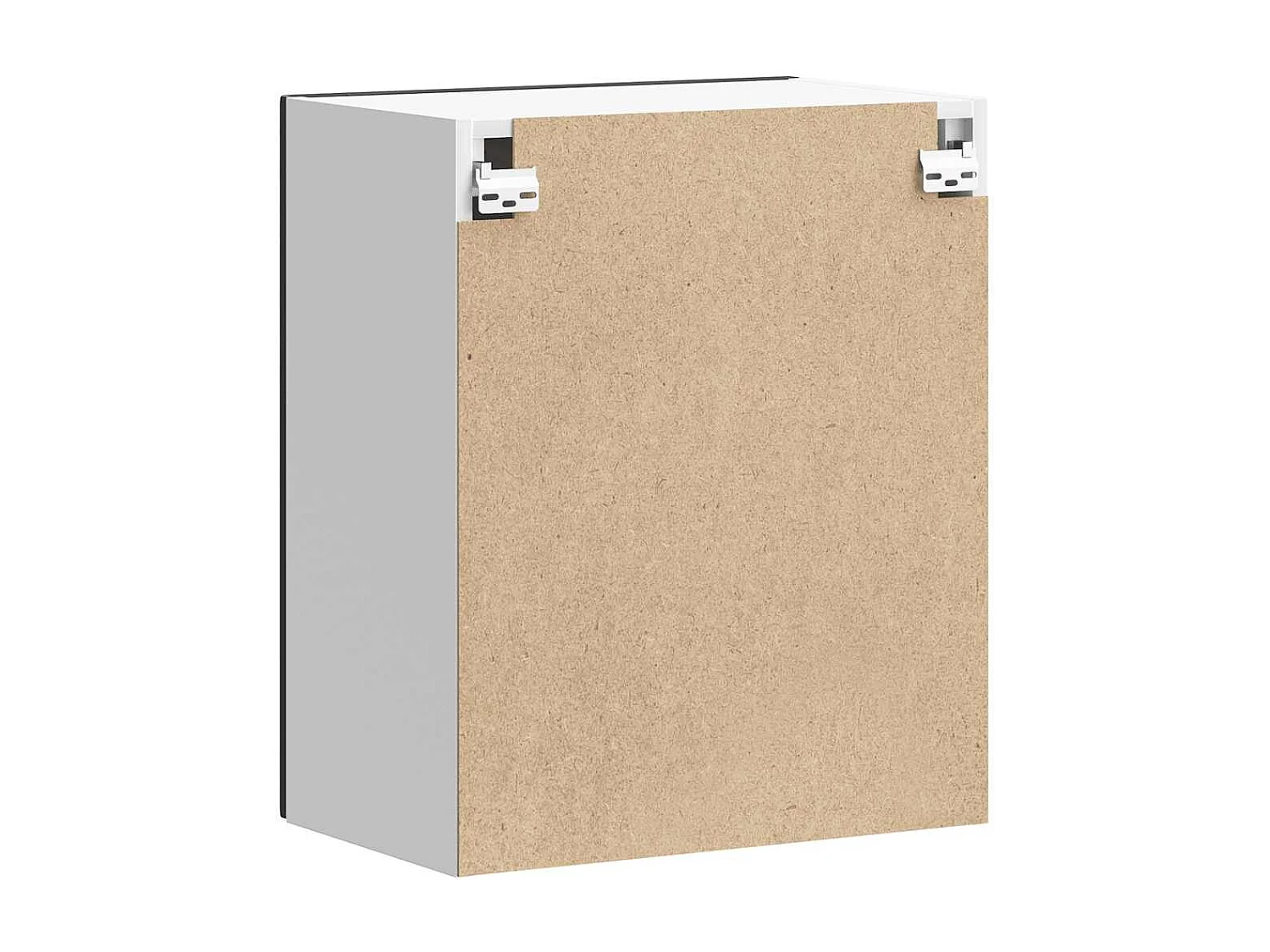 zwarte keukenwandkast van bewerkt hout