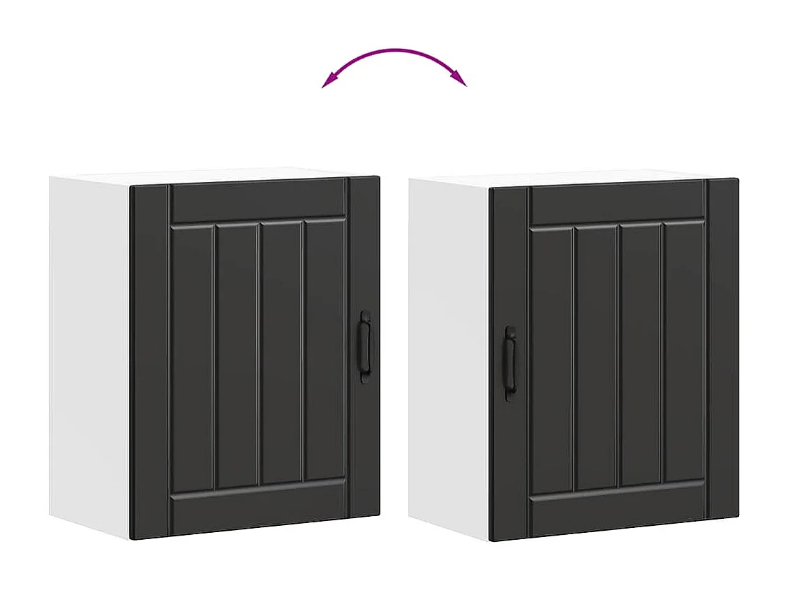 zwarte keukenwandkast van bewerkt hout