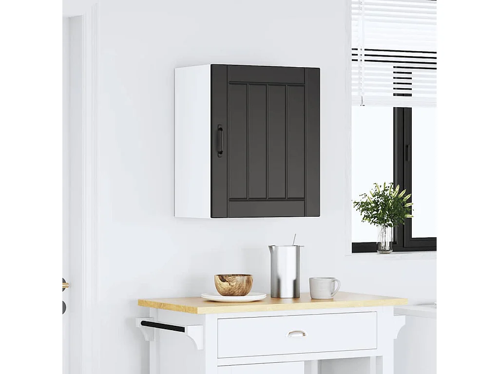 Armoire murale de cuisine noir bois d'ingénierie