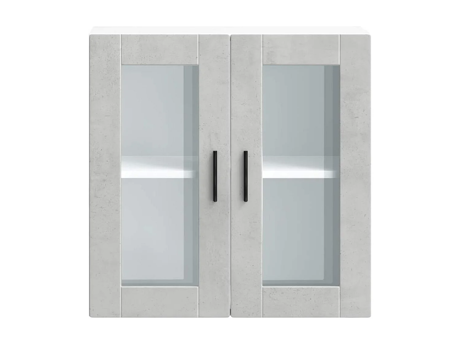 Pensile cucina con anta in vetro cemento grigio