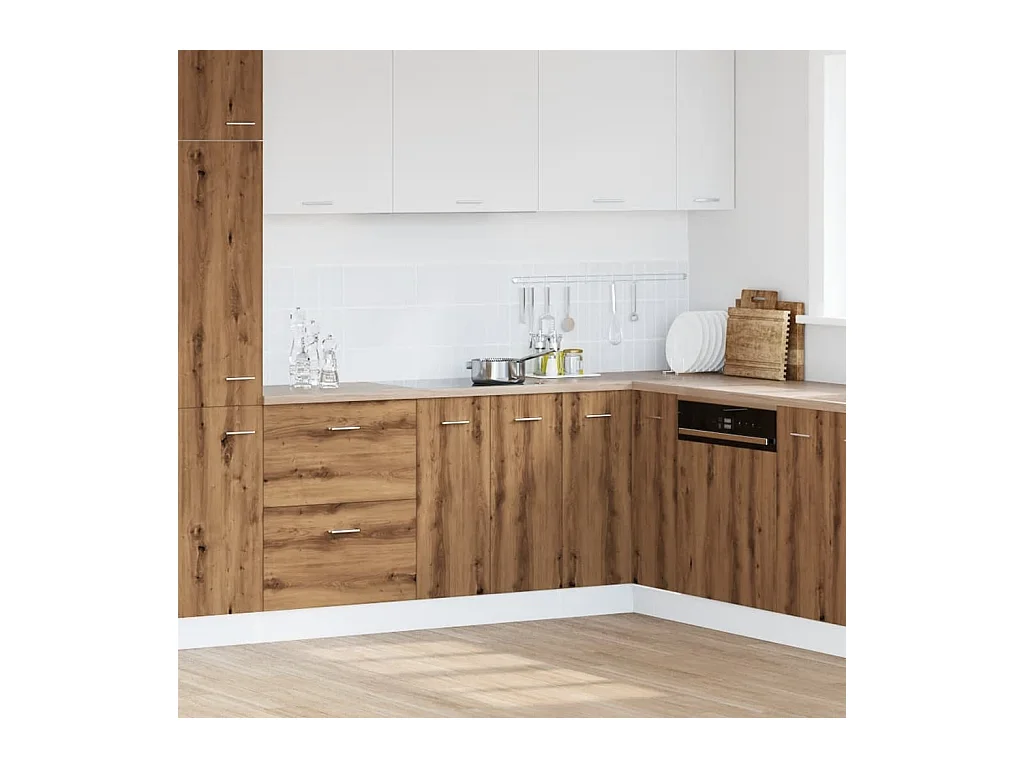 Mobiletto da terra "Lyon", in rovere lavorato a mano, 60x46x81,5 cm