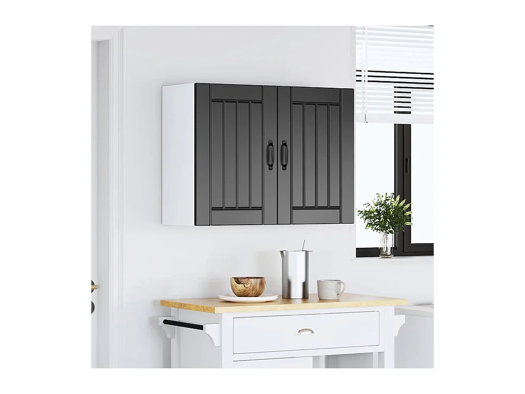 Mobile da cucina in legno ingegnerizzato nero Lucca