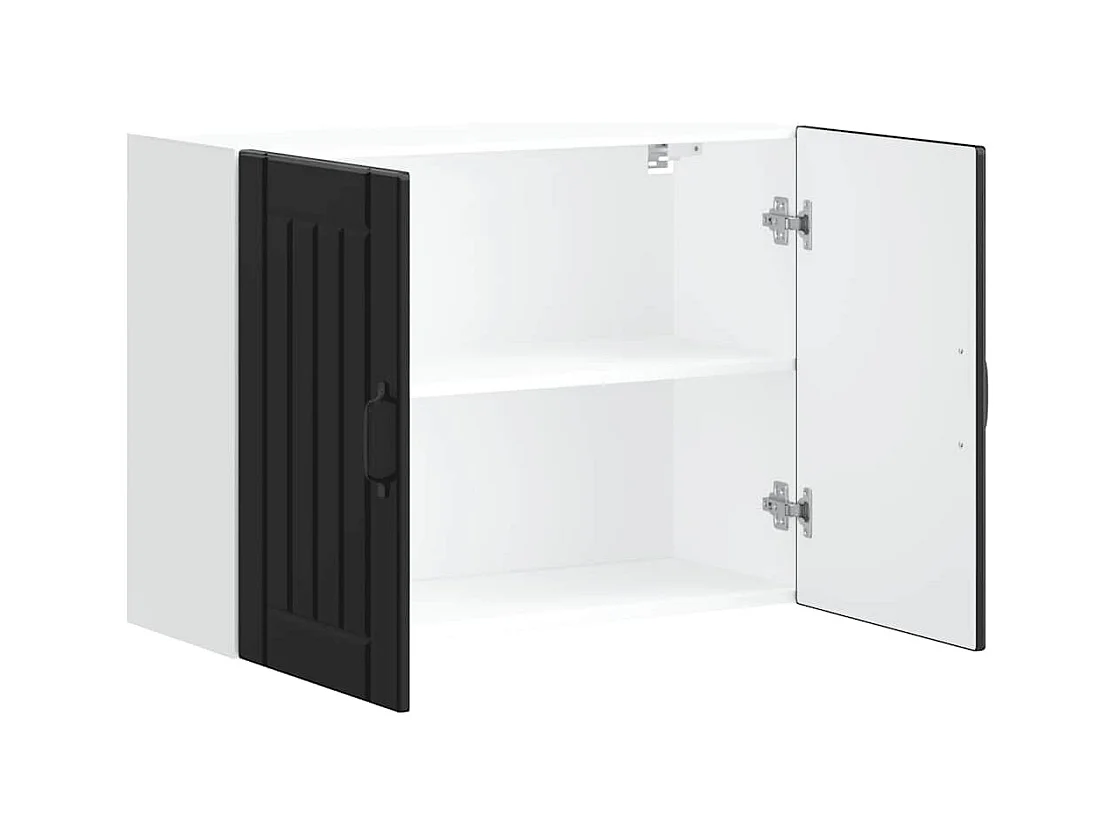 Mobile da cucina in legno ingegnerizzato nero Lucca