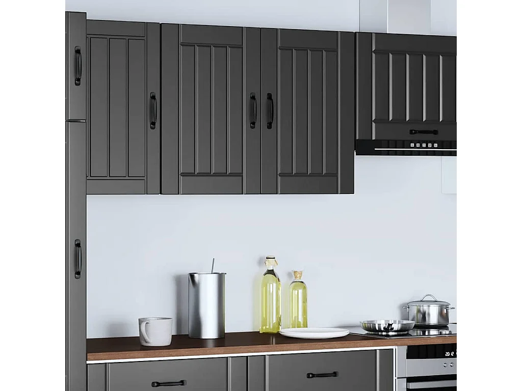 Armoire murale de cuisine noir bois d'ingénierie