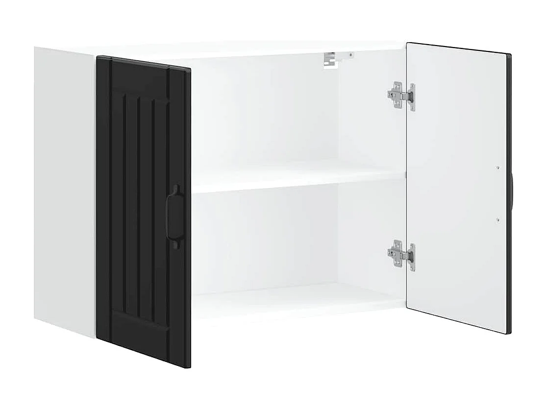 Armoire murale de cuisine noir bois d'ingénierie