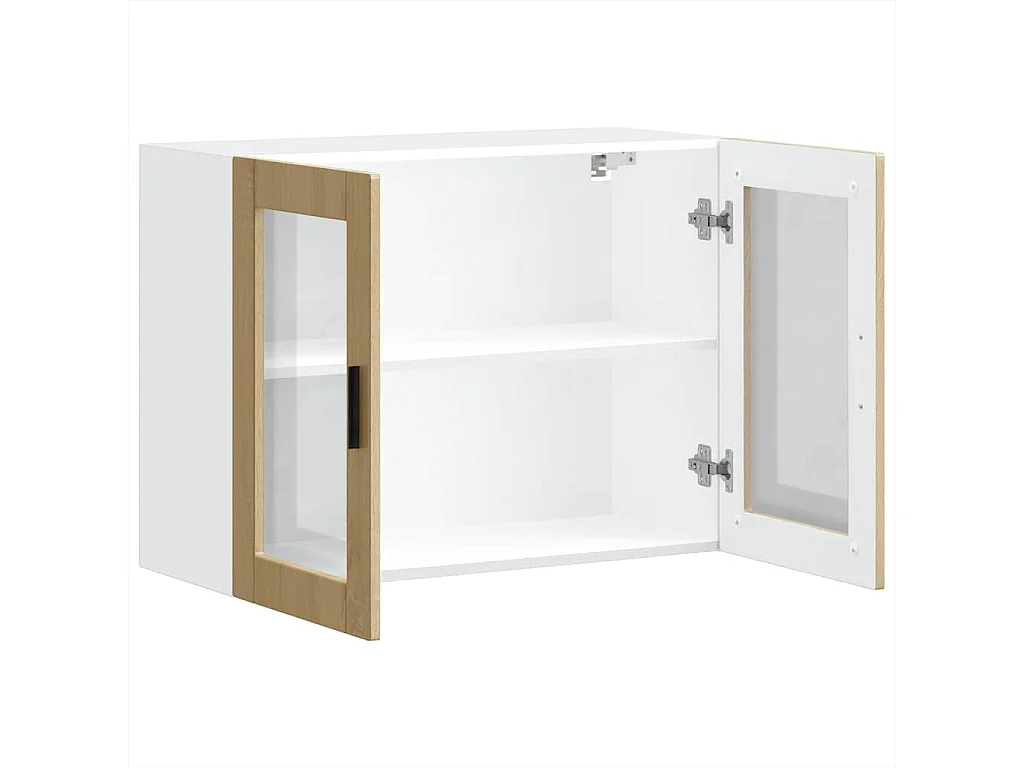 Armoire murale de cuisine et porte en verre chêne sonoma