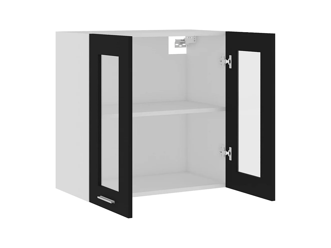 Zwarte hangvitrinekast 60x31x60 cm