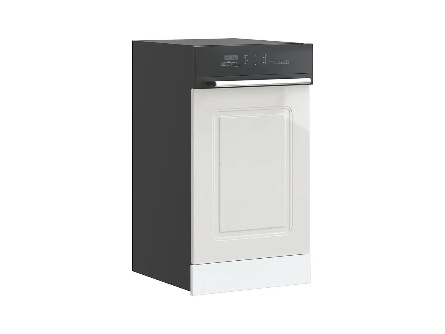 Panneau de lave-vaisselle blanc brillant 45x1,5x67 cm