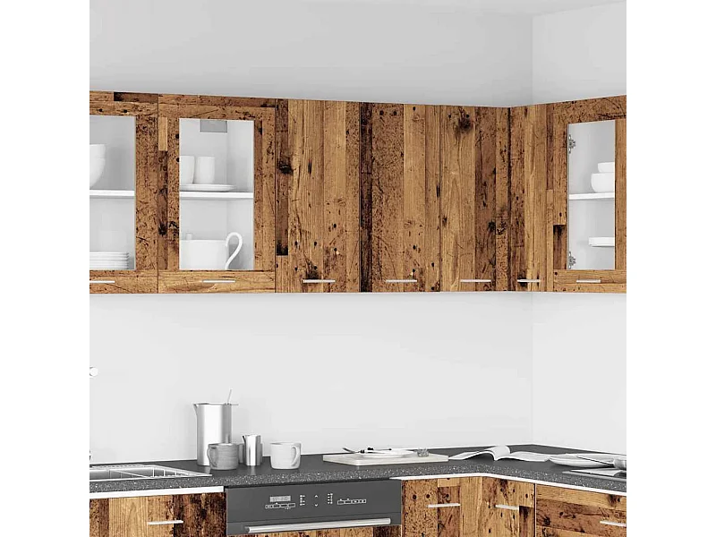 Mueble de cocina de pared "Lyon", madera envejecida, 60 x 31 x 60 cm