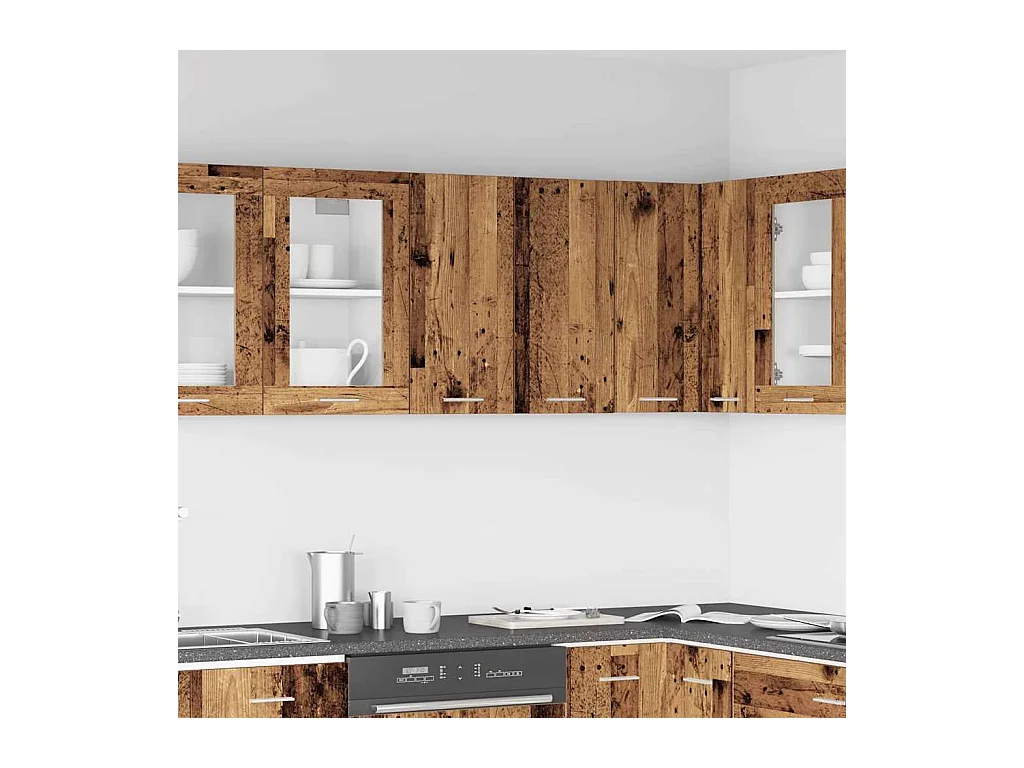 Pensile da cucina "Lyon", legno vecchio, 60x31x60cm