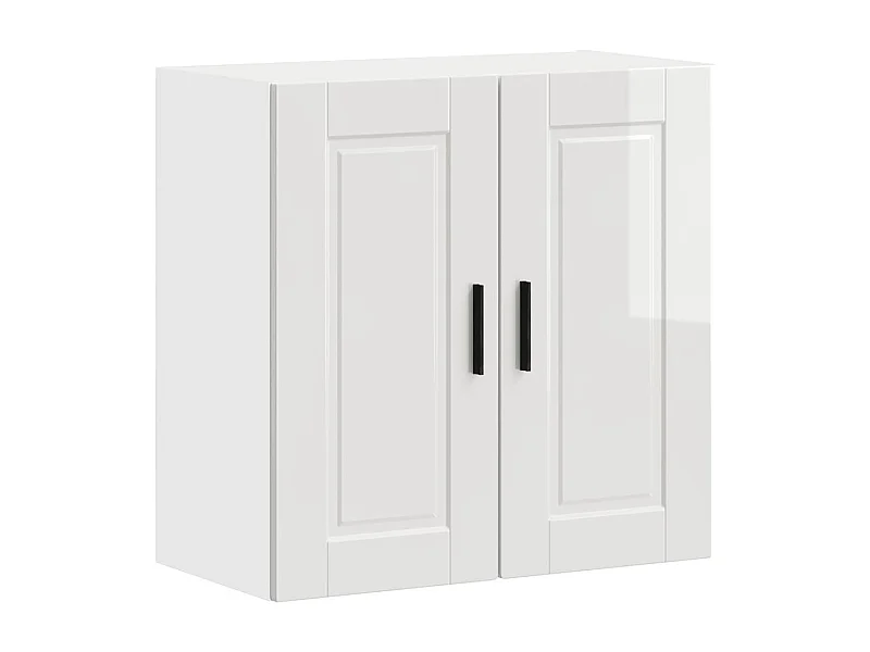 Armoire murale de cuisine blanc brillant bois ingénierie