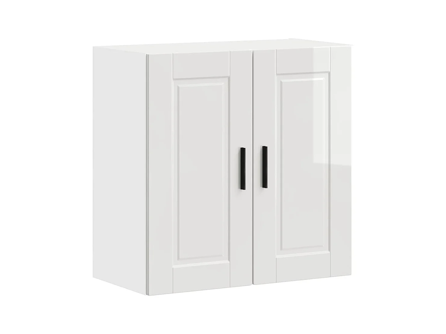 Armoire murale de cuisine blanc brillant bois ingénierie