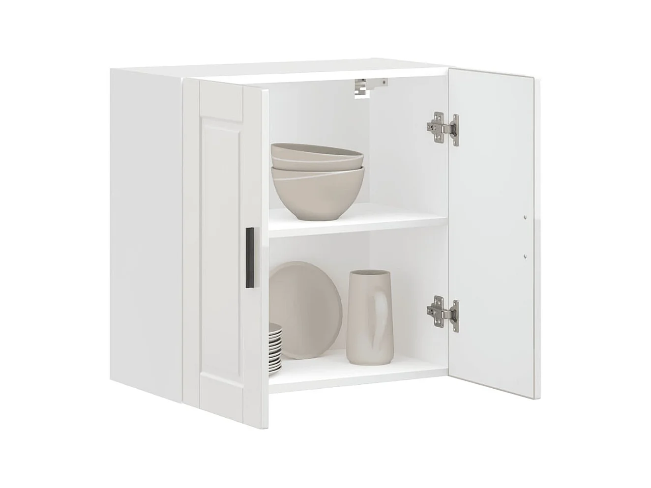 Armoire murale de cuisine blanc brillant bois ingénierie