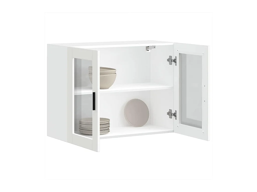 Pensile cucina con anta in vetro bianco