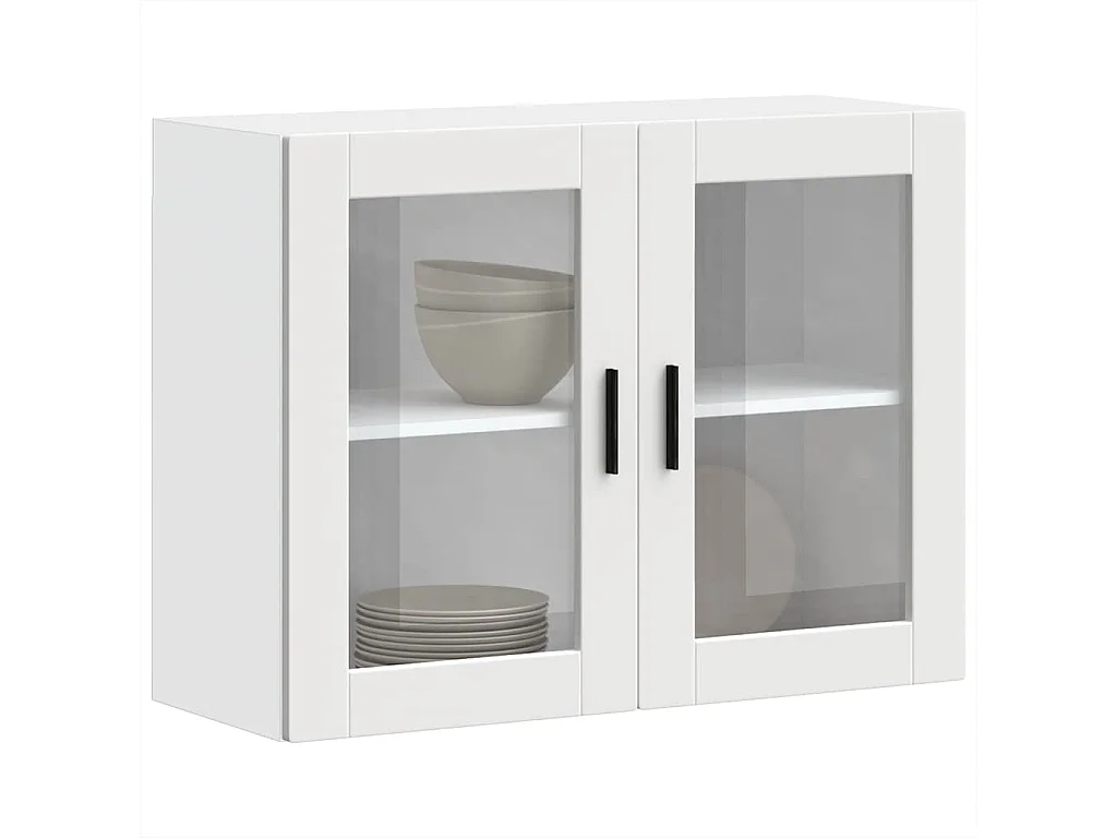 Pensile cucina con anta in vetro bianco