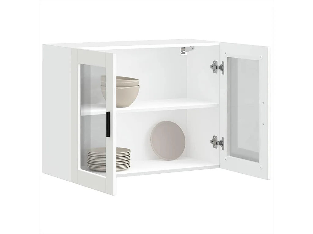 Pensile cucina con anta in vetro bianco