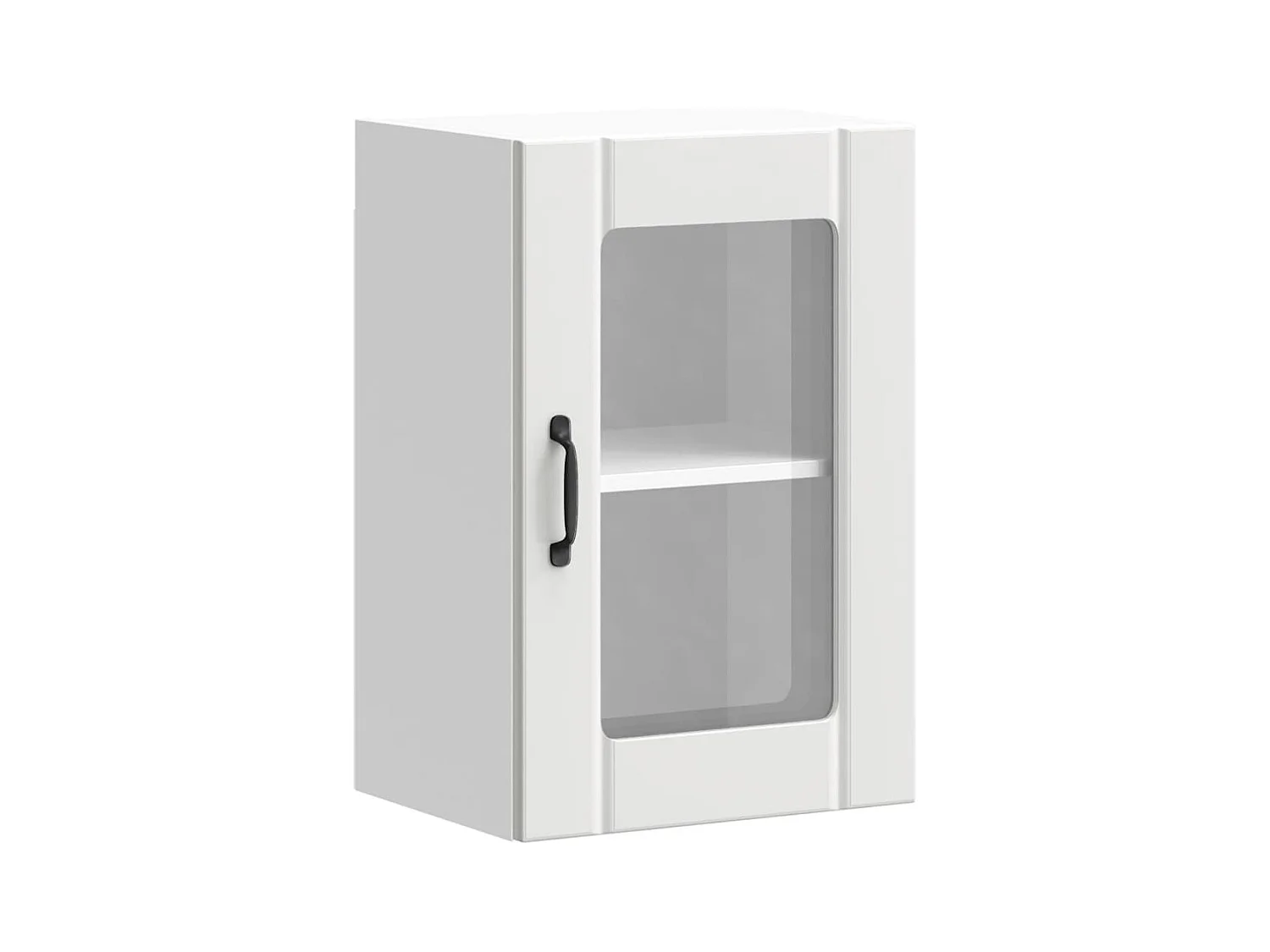 Pensile da cucina bianco con anta in vetro