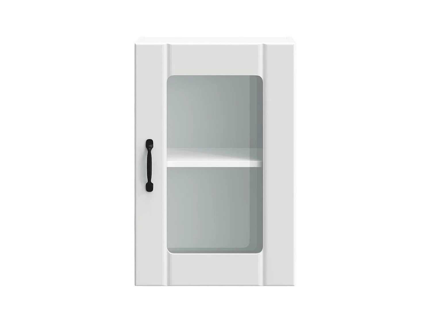 Pensile da cucina bianco con anta in vetro