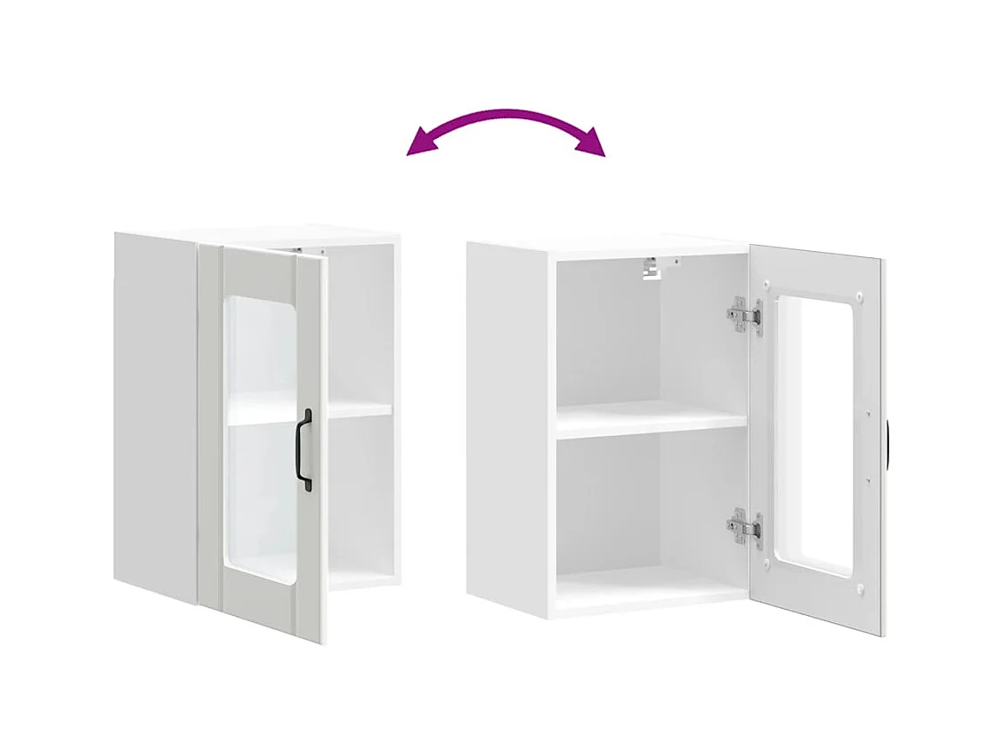 Pensile da cucina bianco con anta in vetro