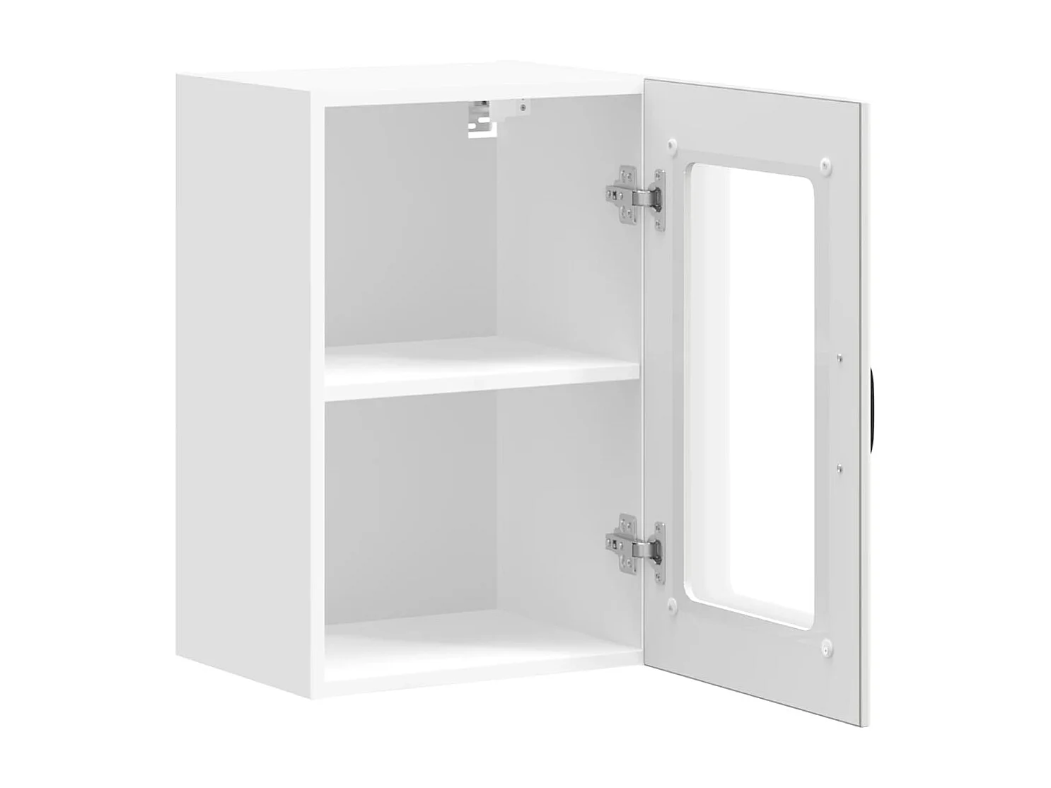 Mueble de cocina de pared blanco con puerta de cristal