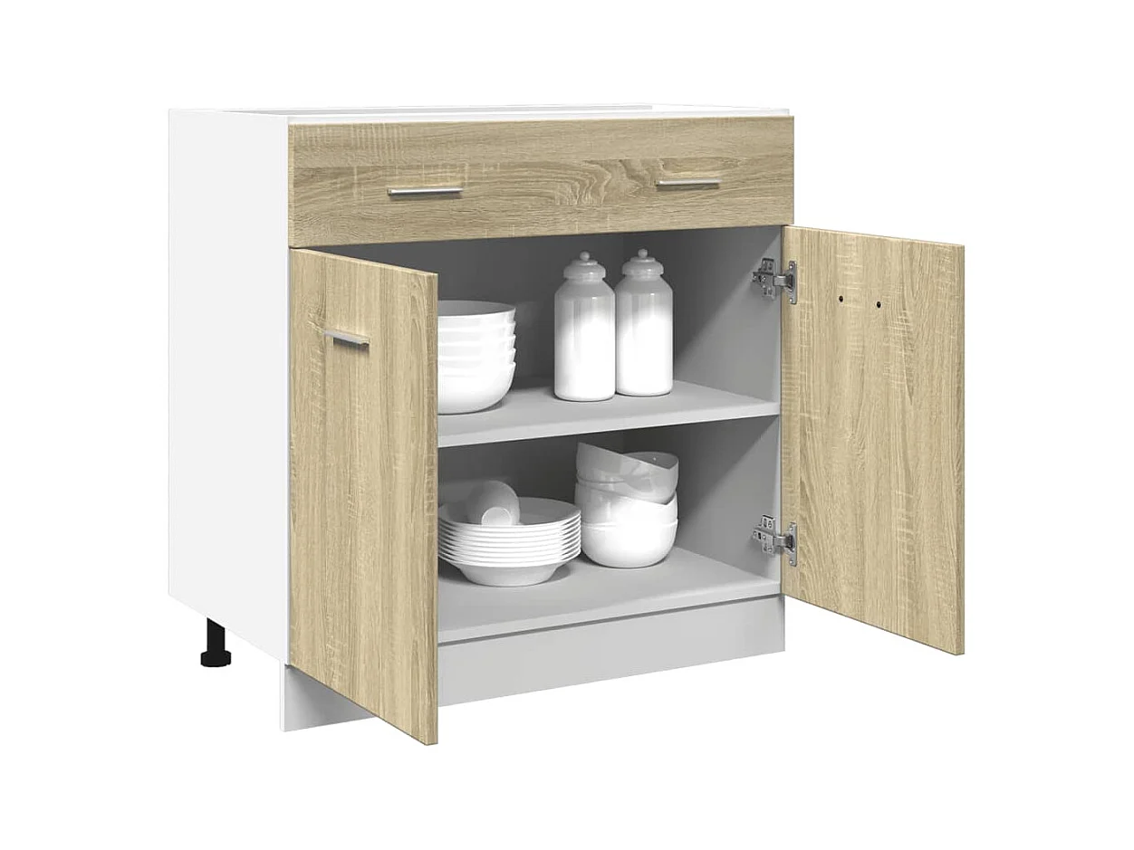 Mobiletto in rovere Sonoma con cassetto 80x46x81,5 cm