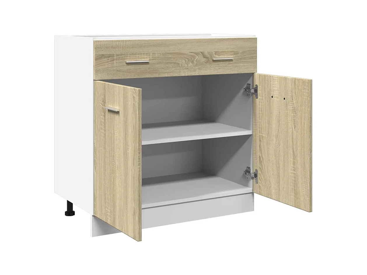 Mobiletto in rovere Sonoma con cassetto 80x46x81,5 cm