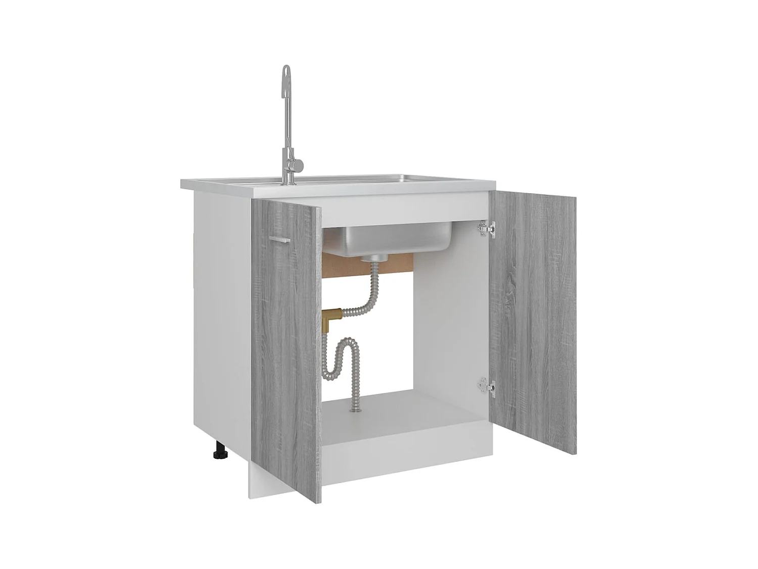 Armoire de plancher d'évier Sonoma gris 80x46x81,5 cm