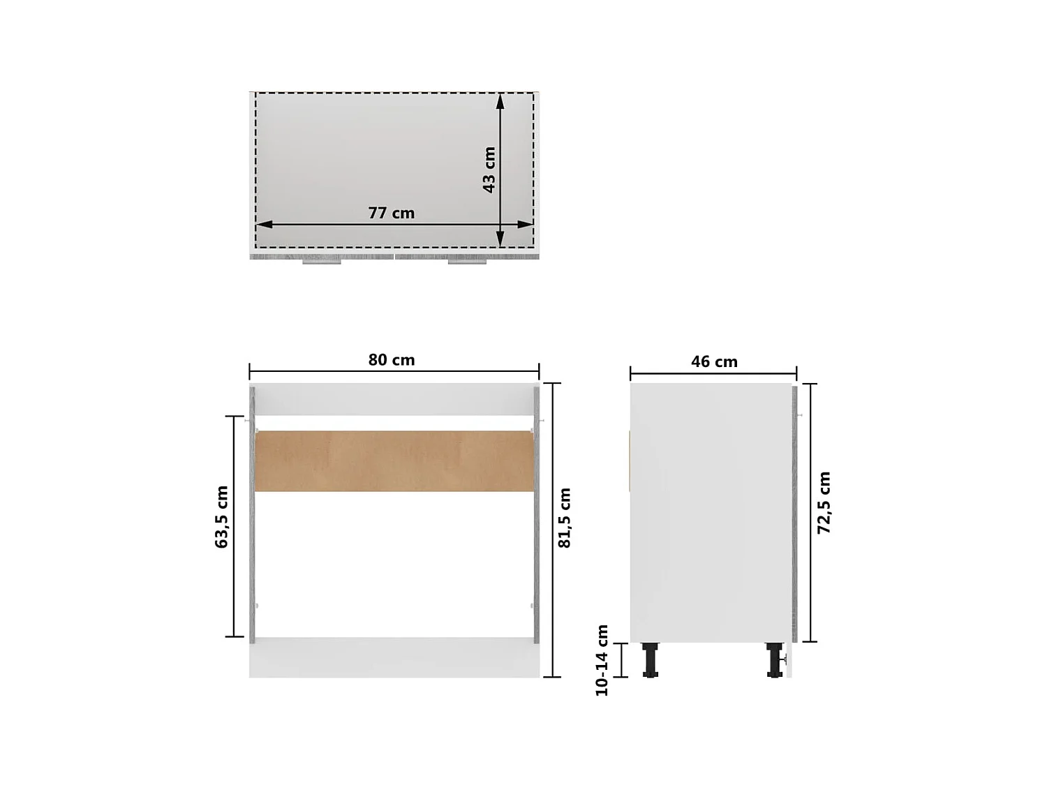Armoire de plancher d'évier Sonoma gris 80x46x81,5 cm
