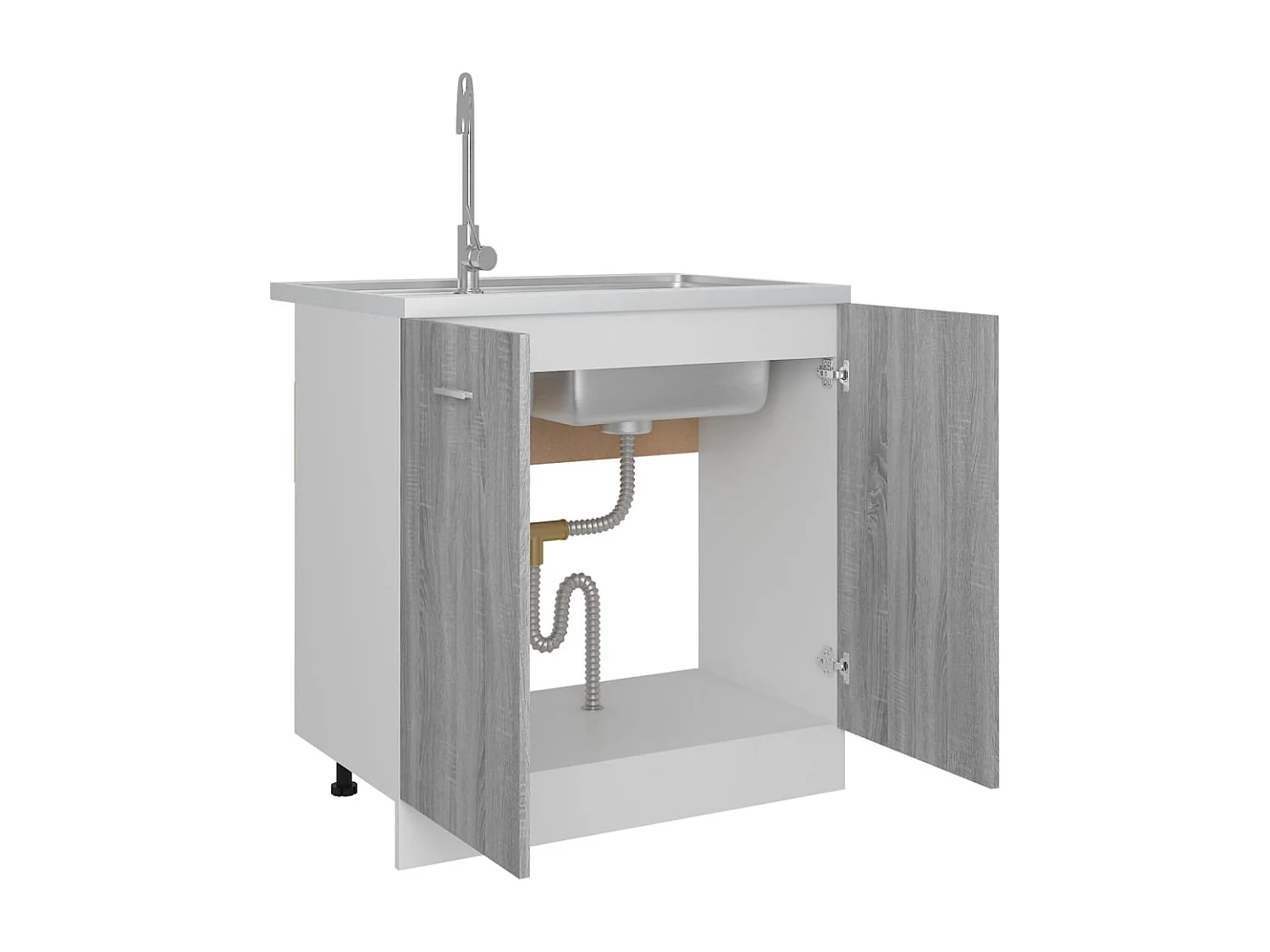 Armoire de plancher d'évier Sonoma gris 80x46x81,5 cm