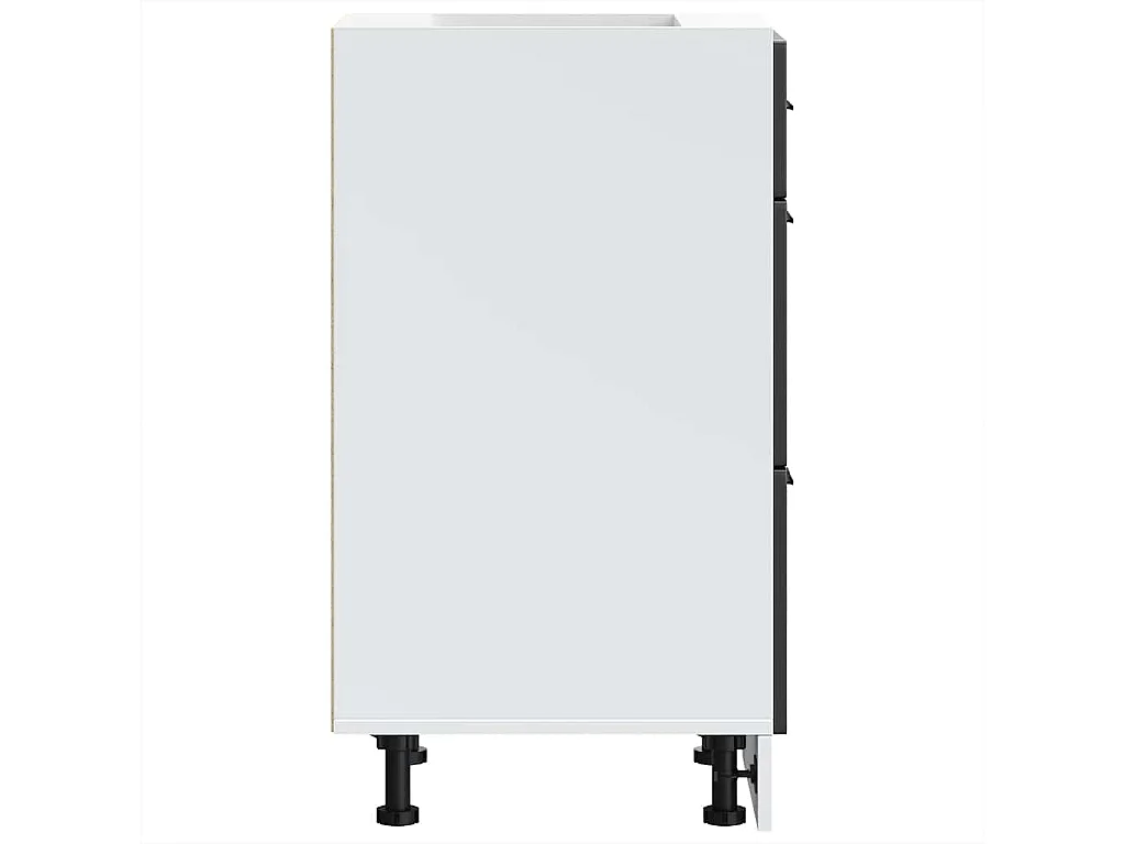 zwarte bewerkte houten keukenkast