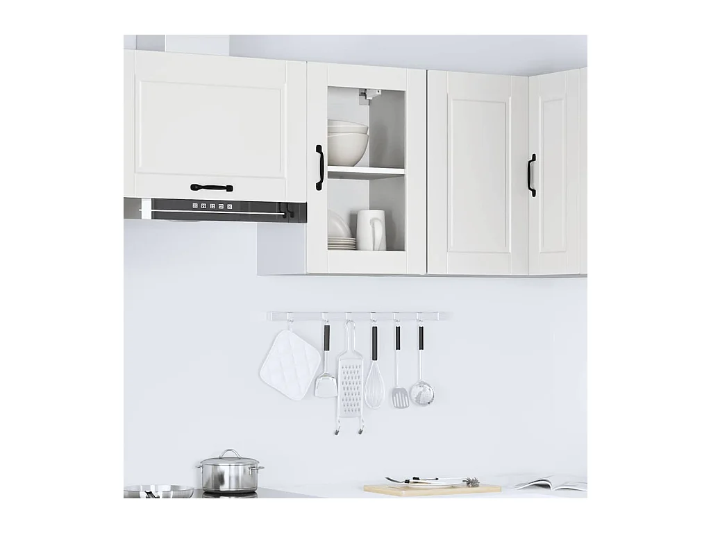 Pensile cucina con anta in vetro bianco