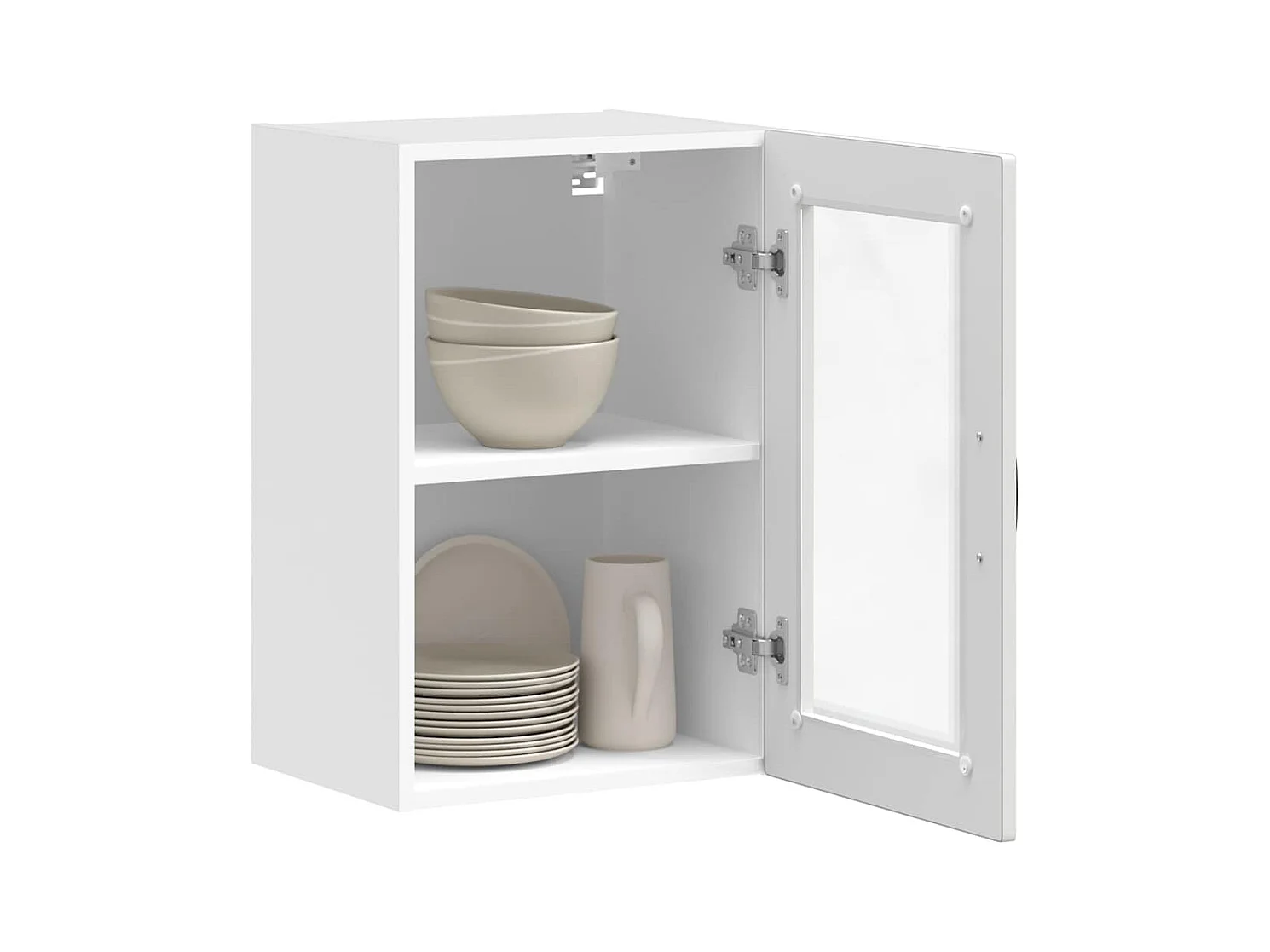 Pensile cucina con anta in vetro bianco