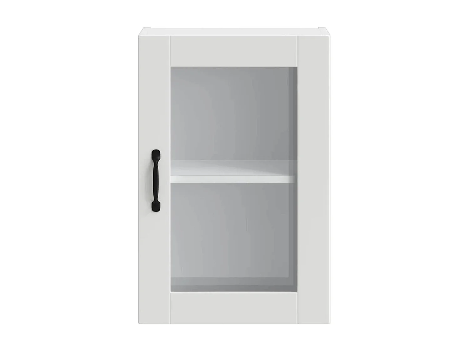 Mueble de cocina de pared con puerta de cristal blanco