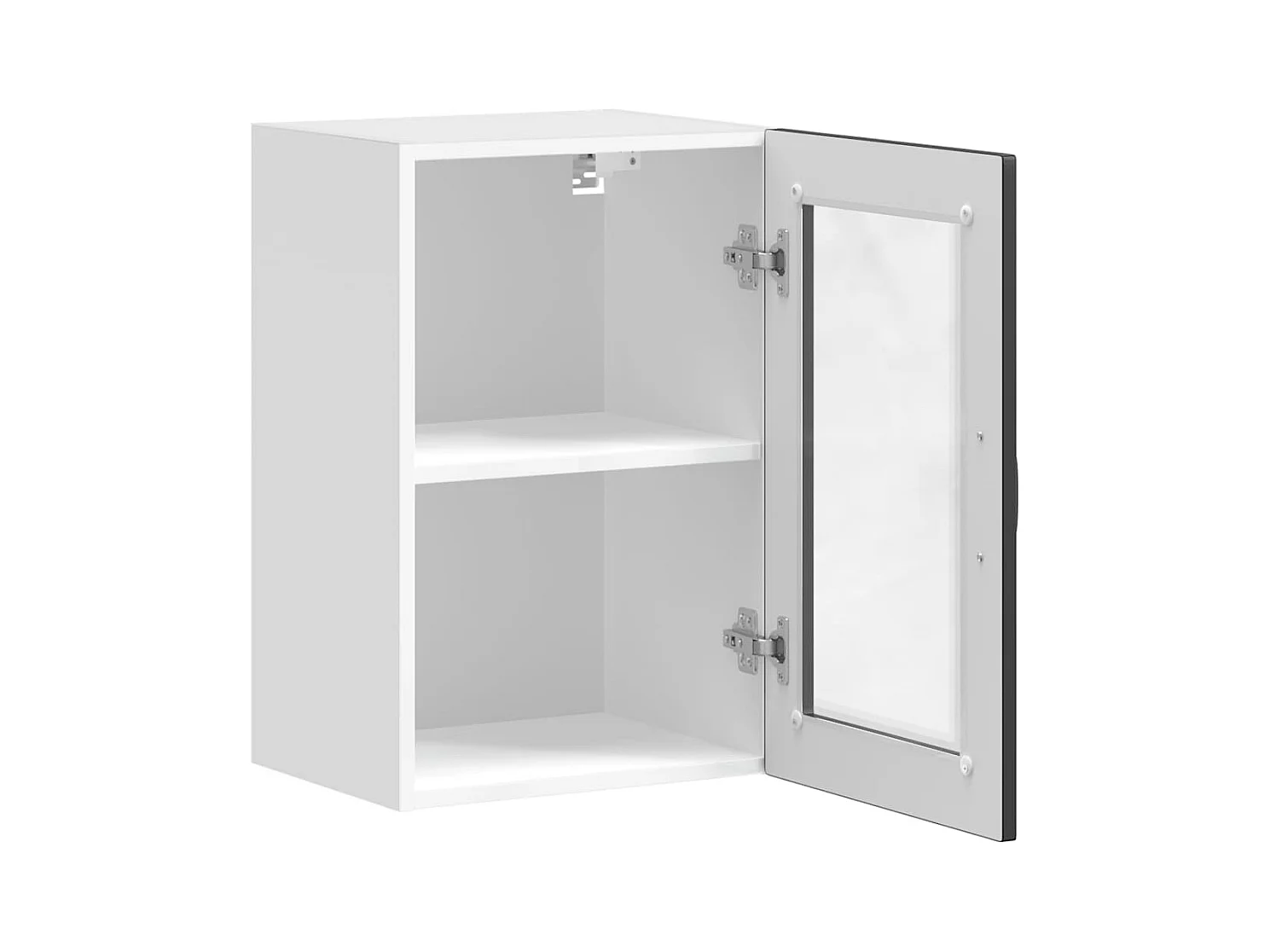 Pensile da cucina con anta in vetro nero Porto