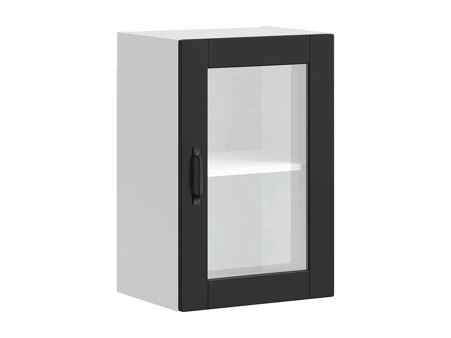 Armoire murale de cuisine avec porte en verre noir