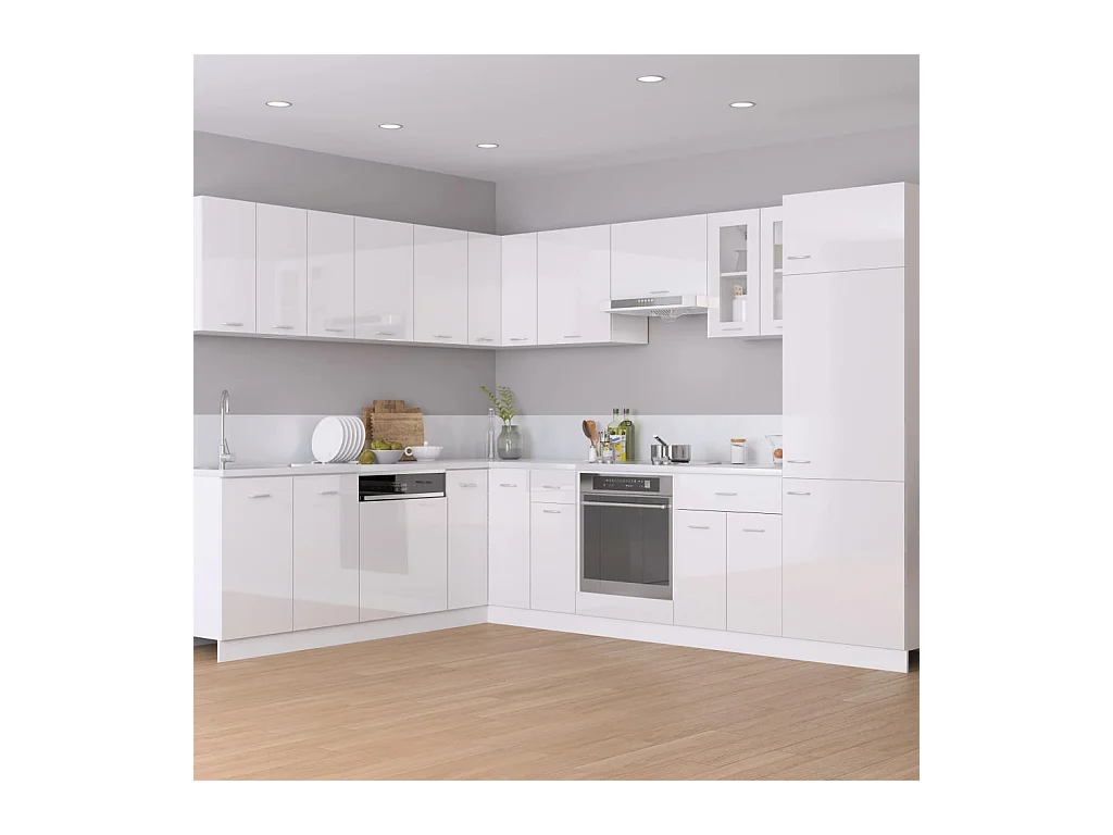 Armoire de plancher à tiroir Blanc brillant