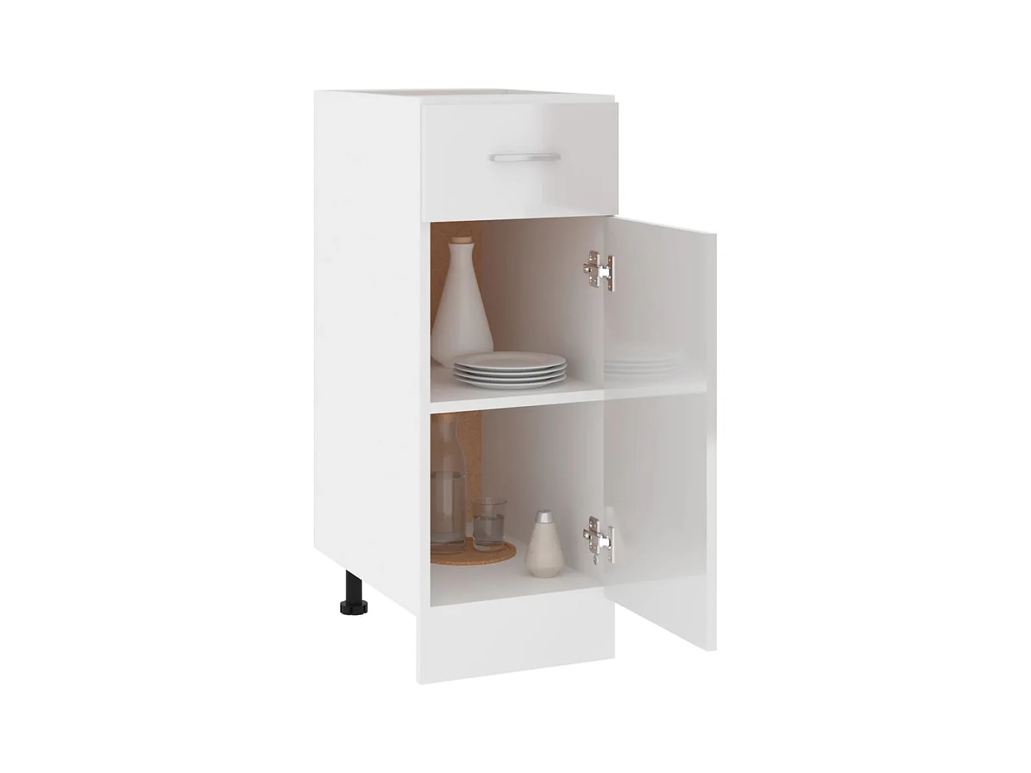 Armoire de plancher à tiroir Blanc brillant