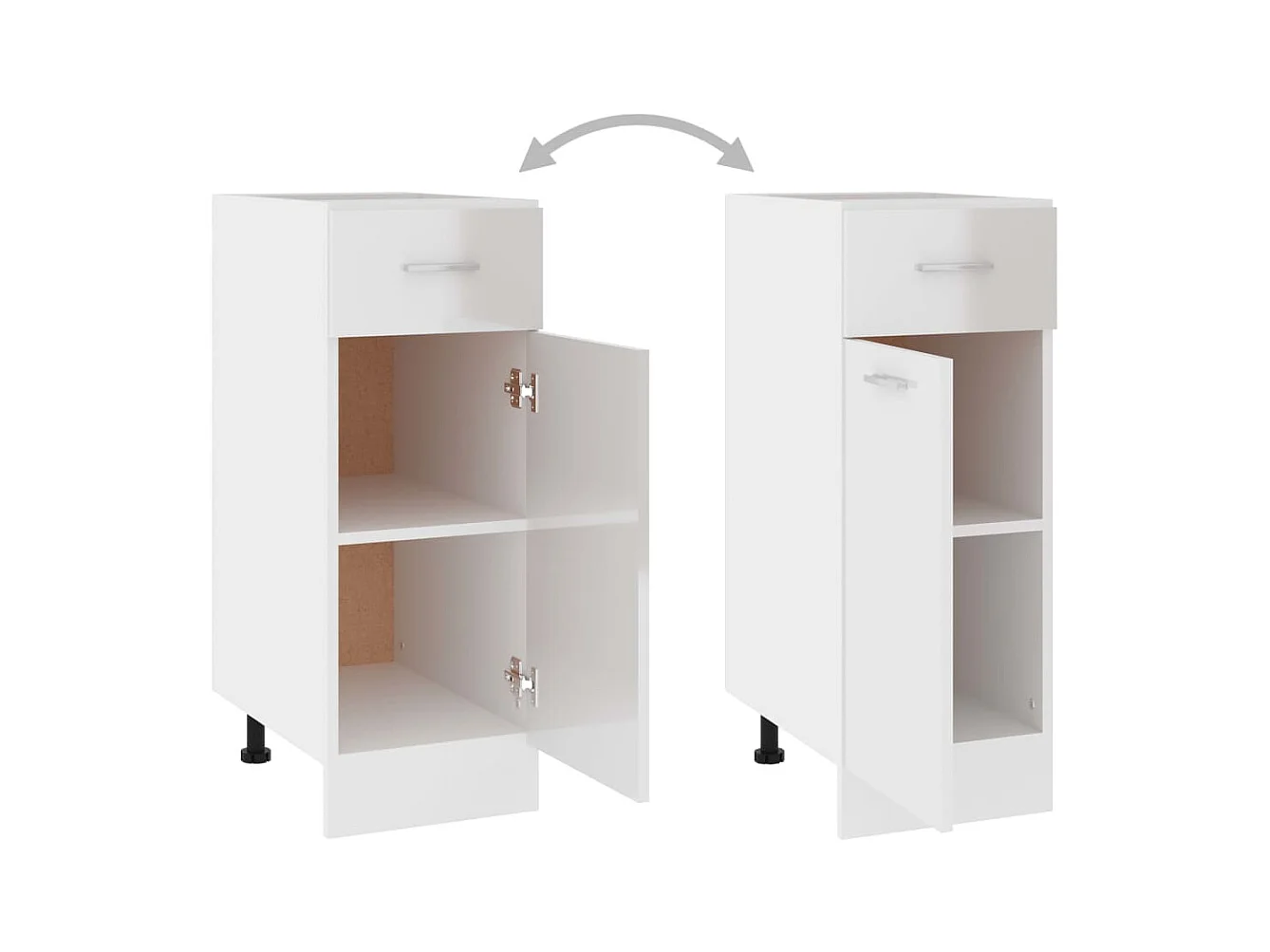 Armoire de plancher à tiroir Blanc brillant