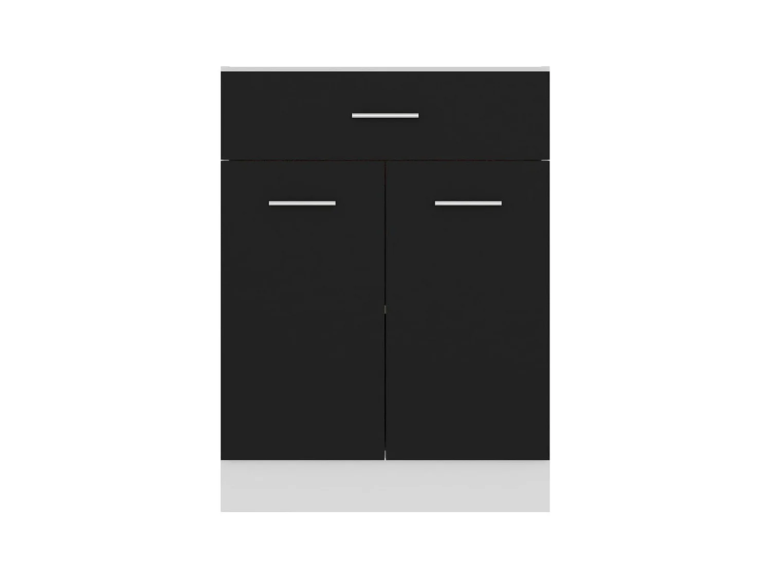 Mobiletto da terra con cassetti neri 60x46x81,5 cm