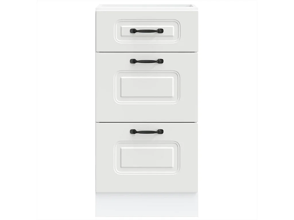 Kalmar witte keukenkast van bewerkt hout